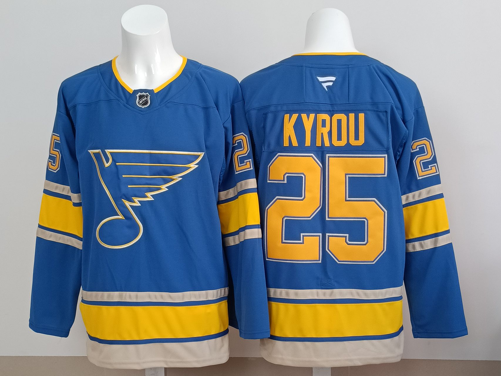 Men 2025 St.Louis Blues 25 Kyrou Blue NHL Jersey style 01